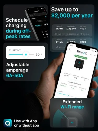 EVIQO Level 2 EV Charger J1772 48A Review: Hardwired Wall Charging Station